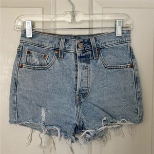 Levi's 501 Original Fit High Rise Distressed Shorts - Size 25